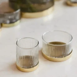 Fleck Fluted Glass Votive Set