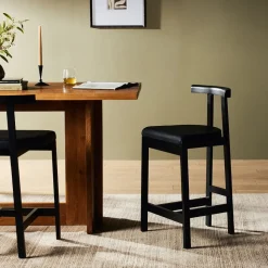 Flint Leather Bar & Counter Stools