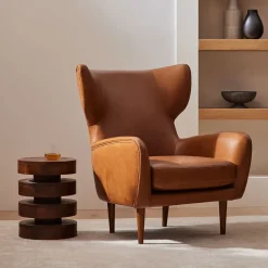Floating Disks Solid Wood Side Table (13")