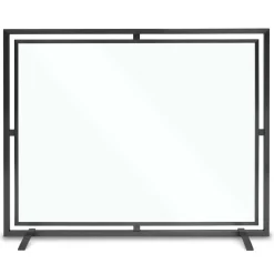 Floating Glass Fireplace Screen