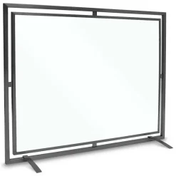 Floating Glass Fireplace Screen