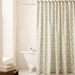 Floral Block Print Shower Curtain