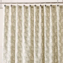 Floral Block Print Shower Curtain