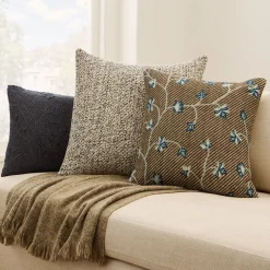 Floral Texture Mix Pillow & Throw Set