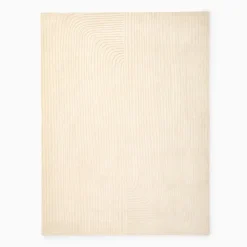 Flowing Lines Carved Wool Rug