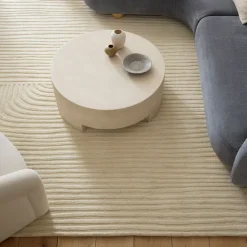 Flowing Lines Carved Wool Rug