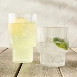Fluted Acrylic Drinking Glasses