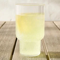 Fluted Acrylic Tall Drinking Glass Sets