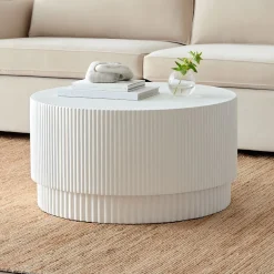 Fluted Ceramic Indoor/Outdoor Coffee Table (32")