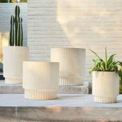 Fluted Ficonstone Indoor/Outdoor Planters