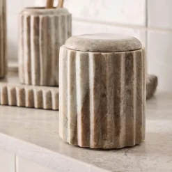 Fluted Marble Bath Accessories