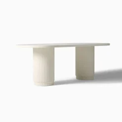 Fluted Outdoor Oval Concrete Dining Table (84")