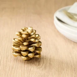 Forest Shine Metal Pine Cone Place Card Holders
