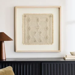 Framed Neutral Textile Wall Art