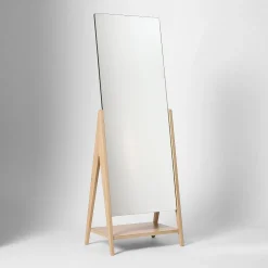Free-Standing Wood Floor Mirror