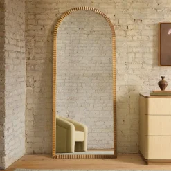 Frida Fluted Wood Floor Mirror