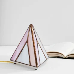 Friend of All Small Tabletop Pyramid Lamp - Dusty Rose