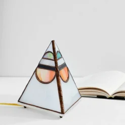 Friend of All Small Tabletop Pyramid Lamp - Moonrise Sunset