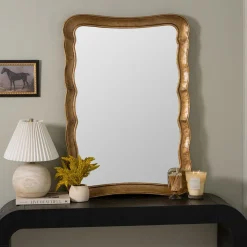 Gilded Wave Gold Wall Mirror