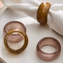 Glass Napkin Ring Sets