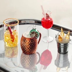 Glass Tropical Cocktail Ornaments
