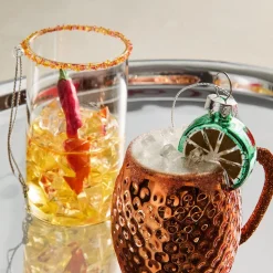Glass Tropical Cocktail Ornaments