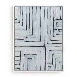 GPS White Stripes and Black Lines Framed Wall Art by Minted for West Elm