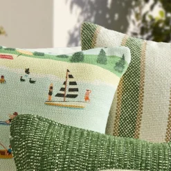 Green Lake Day Outdoor Pillow Set
