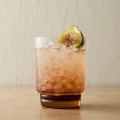 Grooved Stem Double Old Fashioned Glasses
