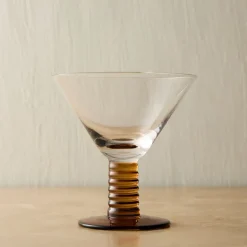 Grooved Stem Martini Glasses