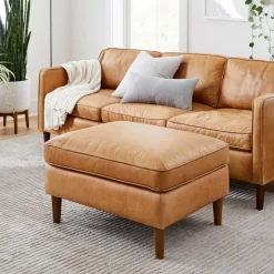 Hamilton Leather Ottoman