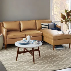 Hamilton Leather 2-Piece Chaise Sectional (83"–93")