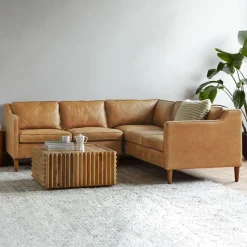 Hamilton Leather 3-Piece L-Shaped Sectional (88"–98")