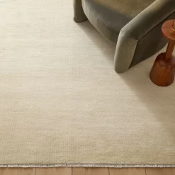 Hand-Knotted Solid Wool Rug