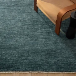 Hand-Knotted Solid Wool Rug