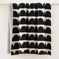 Happy Habitat Recycled Cotton Throw - Hippos Black