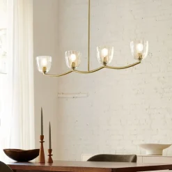 Hari Glass 4-Light Chandelier (42")