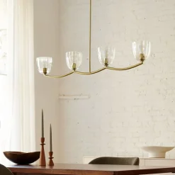 Hari Glass 4-Light Chandelier (42")