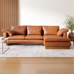 Harmony Leather 2-Piece Chaise Sectional (117")