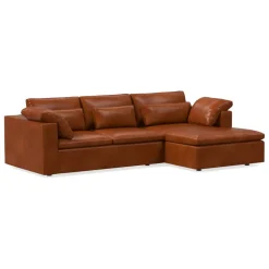 Harmony Modular Leather 2-Piece Chaise Sectional (122")