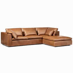 Harmony Modular Leather 3-Piece Ottoman Sectional (122")