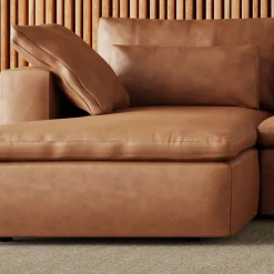 Harmony Modular Leather 3-Piece U-Shaped Chaise Sectional (158")