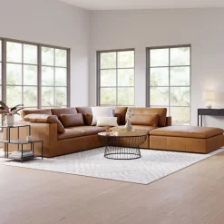 Harmony Modular Leather 4-Piece Sectional (122")