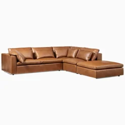 Harmony Modular Leather 4-Piece Sectional (122")