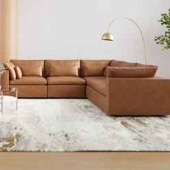 Harmony Modular Leather 5-Piece L-Shaped Sectional (120")