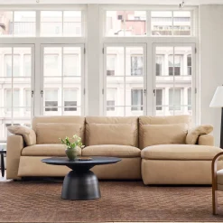 Harmony Modular Leather Reclining 3-Piece Chaise Sectional (117")