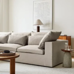 Harmony Modular Skirted Slipcover 3-Piece L-Shaped Sectional (122")