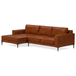 Harper Leather 2-Piece Chaise Sectional (106"–116")