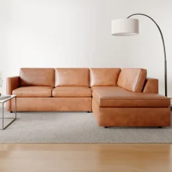 Harris Leather 2-Piece Bumper Chaise Sectional (106"–116")