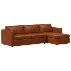 Harris Leather 2-Piece Chaise Sectional w/ Storage (101"–111")